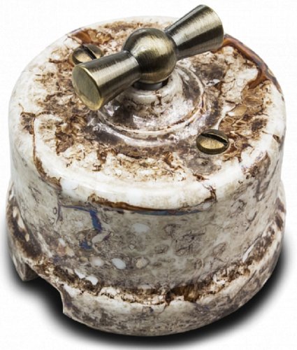 Переключатель-ретро керамика Bironi Лизетта 1-кл. перекрестный мрамор картинка